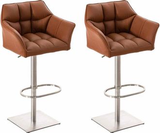 Clp Clp - Set De 2 Taburetes De Bar Damaso Marr&oacute;n Claro Acero Inoxidable
