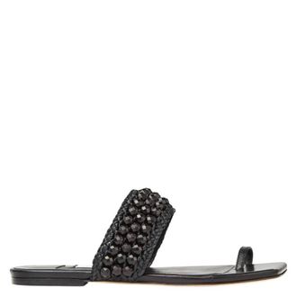Jimmy Choo London Amoure Bead Embellished Raffia Sandals, Brand Size 36 ( US Size 6 )