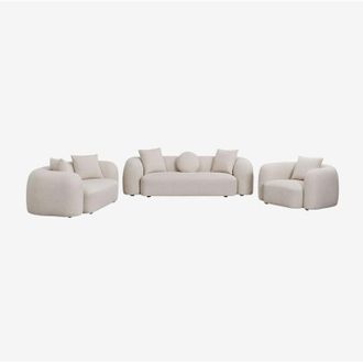 Sklum Set soggiorno con divano componibile 3 posti, divano 2 posti e poltrona in ciniglia Coco SKLUM