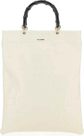 Jil Sander Ivory leren shopper - Dames - Shoppers - Beige - ONE Size - Leer - Tassen