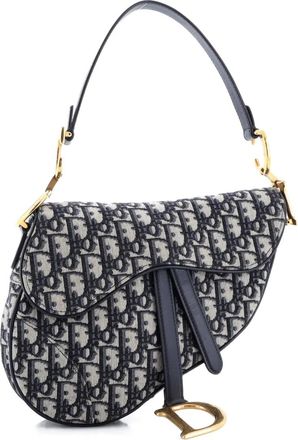 Dior Saddle Handbag Oblique Canvas Medium shoulder bag - Blu