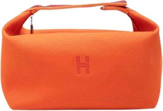 Herm&egrave;s Pre-owned Bride-A-Brac Canvas Pouch - Dames - Vintage Tassen - Oranje - ONE Size - Leer - Vintage