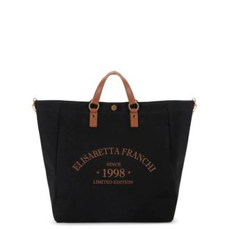 Elisabetta Franchi Tote Bags, female, Black, Size: ONE SIZE Tote Bag
