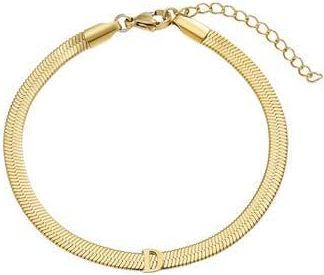 Adornia 18k Gold Plated Initial Herringbone Chain Bracelet in Gold-D at Nordstrom Rack