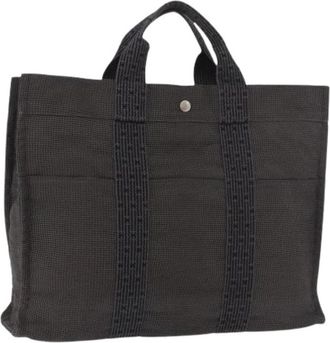 Herm&egrave;s Pre-owned Vintage Canvas Tote Bag - Dames - Vintage Shopper - Grijs - ONE Size - Vintage