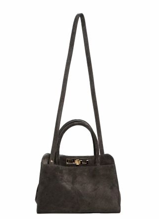 Fabiana Filippi Womens Suede Medium Handbag In Black