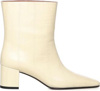 Giuliano Galiano Heeled Boots - Dames - Laarzen met Hak - Wit - 38 EU - Leer - Schoenen