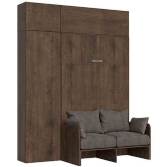 Itamoby Letto alla francese a scomparsa 140 cm con mobili Noce kentaro sofa