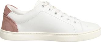 Dolce & Gabbana Witte Roze Leren Lage Sneakers - Dames - Sneakers - Wit - 35 1/2 EU - Leer - Schoenen