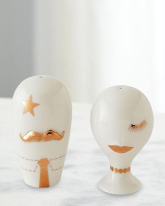 Jonathan Adler Gilded Mr. and Mrs. Muse Salt and Pepper Set