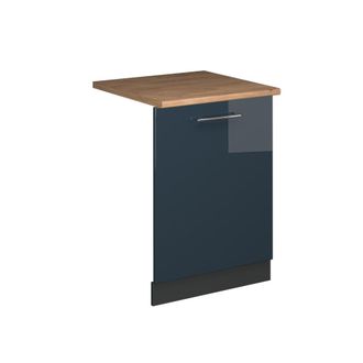 Vicco Panel Frontal Del Lavavajillas Fame-line, Azul Oscuro Alto Brillo, 60 Cm, Et Roble Vicco