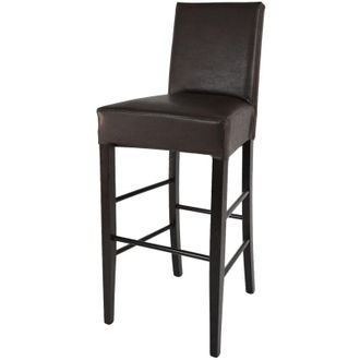 Tommychairs Tommychairs - Set 2 sgabelli alti e moderni modello Luisa per cucina e bar, struttura in legno di faggio color Weng&eacute;, Seduta e Schienale Imbottiti e