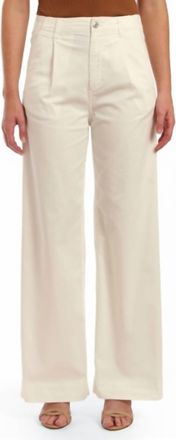 Mavi Pera Pleated Wide Leg Jeans In Off- White