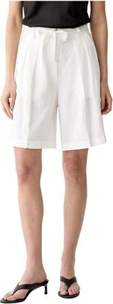 Vicolo Gekreukte shorts met riem - Dames - Korte Broeken - Wit - L - Linnen - Korte Broeken
