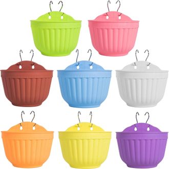 OEM 8 Pezzi In Resina Colorata Da Appendere Alla Parete Fioriera Verticale Vaso Da Giardino Soggiorno Montaggio A Parete Finestra Appendere Piante Da Inte