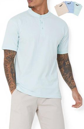 Brave Soul 3-Pack Short Sleeved Round Neck Shirt in Pale Mint/cloud Blue/sum Pink at Nordstrom, Size Xx-Large Uk