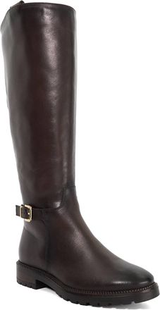 Dune London Womens Ladies Tabbey - Leather Buckle Knee High Boots - Brown - Size UK 8