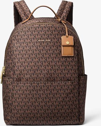 Michael Kors Sable Large Printed Signature Logo Backpack