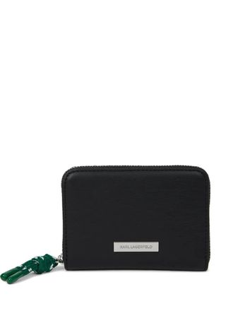 Karl Lagerfeld small Ikon smooth wallet - women - Polyester/Polyurethane - One Size - Black