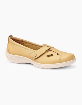 Hotter Womens Nirvana Womens T-Bar Casual Shoes - Tan - Size: 4.5