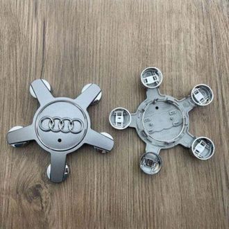 OEM Juego De 4 Tapacubos Con Emblema Para Llantas 4f0601165 N, Para Llantas De 135 Mm Para Audi (gris)...debuns
