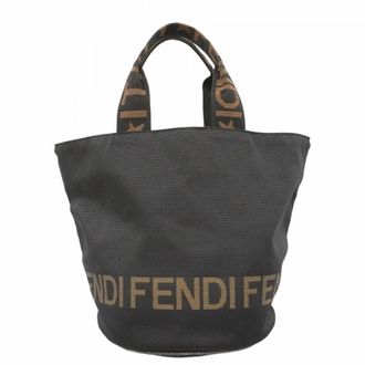 Fendi Black Brown Nylon Tote Bag (Pre-Owned)