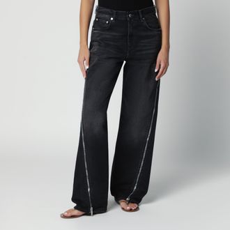 Haikure Washed black jeans with zip detail