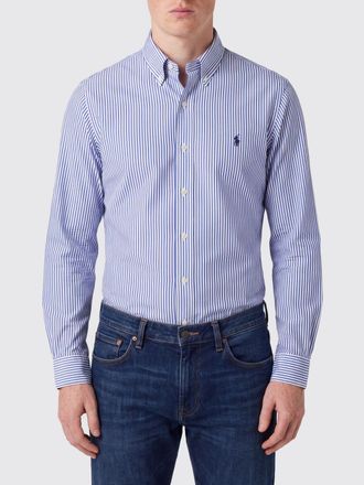 Polo Ralph Lauren Camicia slim fit a righe in cotone stretch con logo Pony