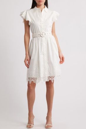 Elie Tahari The Sloane Fit & Flare Dress in Sky White at Nordstrom, Size 10