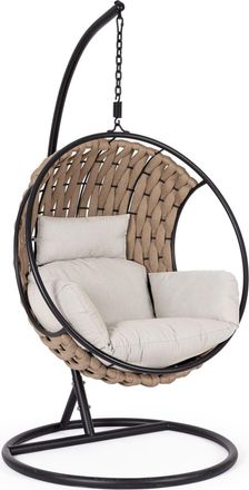 BIZZOTTO Silla colgante con coj&iacute;n de acero y cuerda sand