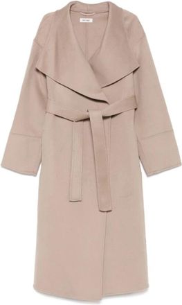 Soft Goat Belted Coat - Dames - Jas met riem - Beige - L - Wol - Jassen