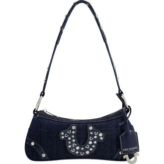 True Religion Studded Horseshoe Denim shoulder bag at Nordstrom