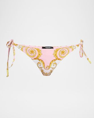 Versace Printed Tie Bikini Bottoms