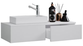 ebuy24 Ebuy24 - Set Vcm De 2 Piezas Lavadero Para Invitados Wc Ba&ntilde;o De Invitados Wc De Lavabo Muebles De Ba&ntilde;o Juego De Ba&ntilde;o - Gudas (blanco)