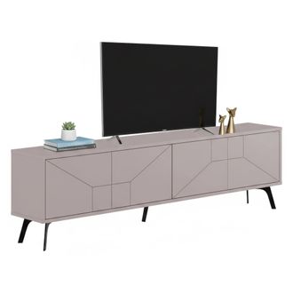 Dmora Dmora - Mueble De Televisi&oacute;n Aljanah, Aparador De Sal&oacute;n, Mueble Bajo Para Tv, Base De Pared Equipada, 180x30 H50 Cm, Beige