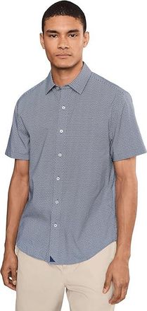 UNTUCKit Short Sleeve Lobo Performance Printed Shirt Mens Clothing Navy : 2XL Regular Fit, Elastane/Nylon