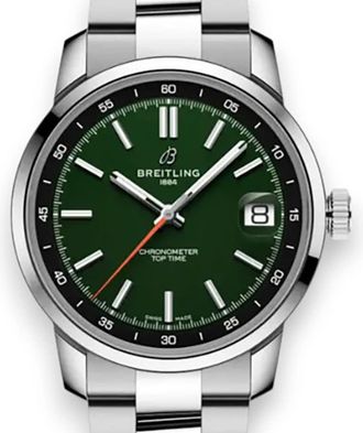 Breitling Top Time B31 Hand Wind Chronometer Green Dial Mens Watch AB3113171L1A1