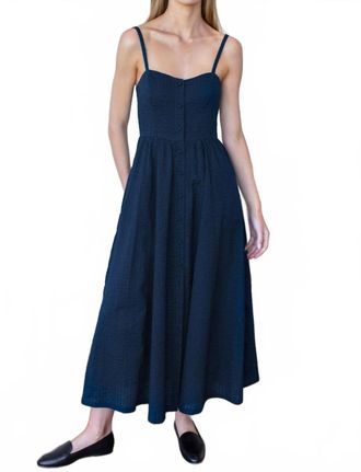 Emerson Fry Florentine Layering Dress In Navy Seersucker