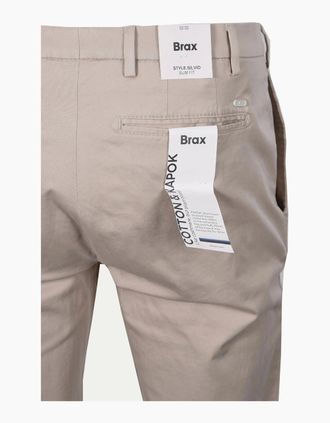 Brax Mens BRAX SILVIO COTTON CHINO STONE - Cream - Size: 40