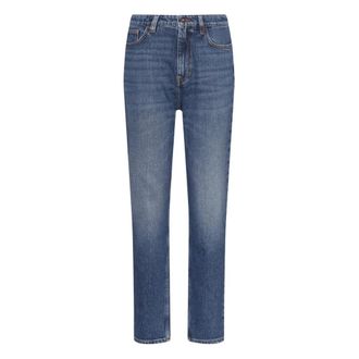 HUGO BOSS Jeans, Dames, Blauw, W28 L32, Katoen, Hoge taille taps toelopende jeans