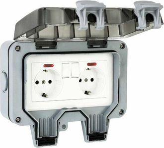 OEM Toma De Corriente Exterior Impermeable Ip66 Con Interruptor, Caja De Conexiones Impermeable, Toma De Corriente Exterior De Doble Pared Para Cocina, Ba