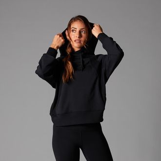 Tavi Cozy Paneled Hoodie in Ebony at Nordstrom, Size Xx-Large