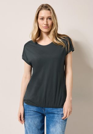 Cecil T-Shirt CECIL, Damen, Gr. XXL (46), gr&uuml;n (slate khaki), Jersey, Obermaterial: 50% Baumwolle, 50% Modal, unifarben, regular fit taillenbedeckt, Rundhal