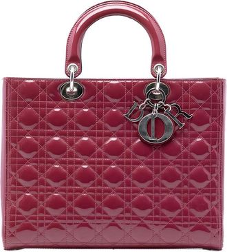 Dior Pre-owned Dior Large Patent Cannage Lady Dior 16-BO-0112B