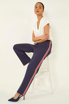 Roman Side Stripe Stretch Trouser