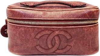 Chanel Pre-owned Mini Bags, female, Red, Size: ONE SIZE Pre-owned Caviar Skin Vanity Bag