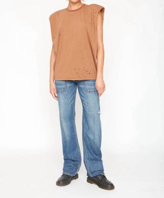 Sandrine Rose Shoulder Pad Tee In Burnt