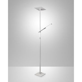 Fabas Luce L&aacute;mpara de pie fabas luce led aluminio blanco h.180 cm 40w+8w 3000k