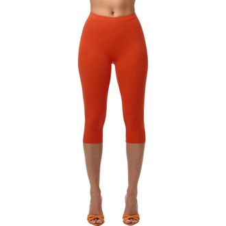 Naked Wardrobe Capri Leggings in Tangerine at Nordstrom, Size X-Small