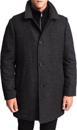 Hart Schaffner Marx Macbeth Wool Blend Single Breasted Coat in Charcoal Pindot at Nordstrom, Size Xx-Large
